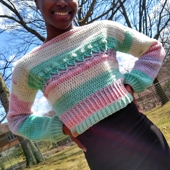 Handmade Sweater Diamond + Bobble Stitch - Picture 3 of 5